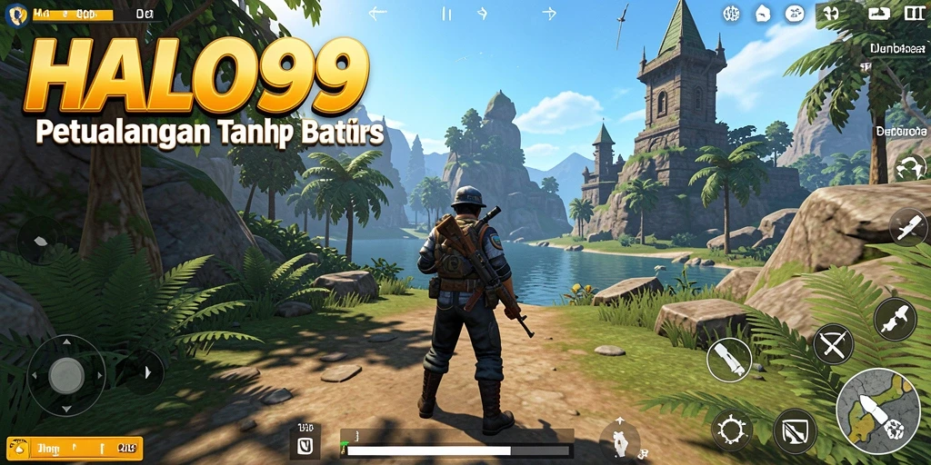 Tampilan gameplay seru di dunia terbuka HALO99.