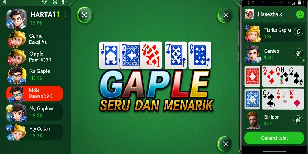 Screenshot HARTA11 menampilkan gameplay Gaple yang seru dan interaktif.