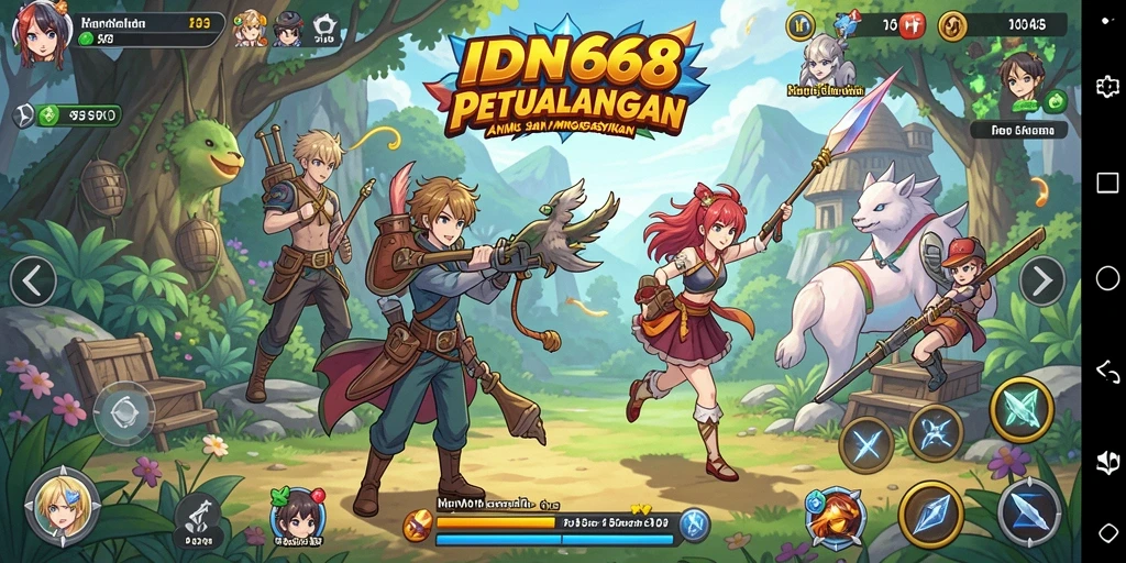 Tampilan gameplay seru dari IDN668 yang penuh aksi anime.