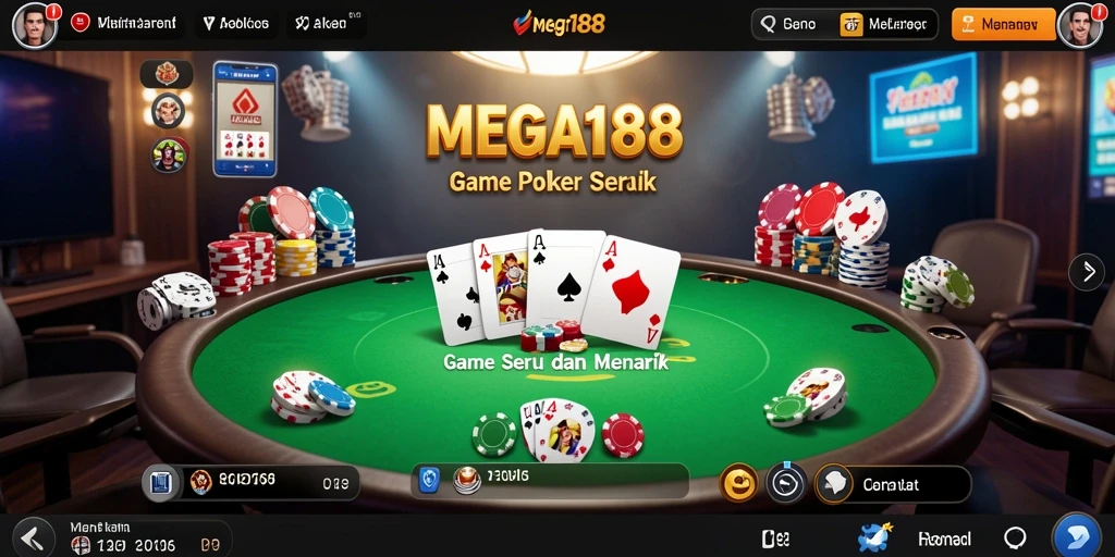 Tampilan gameplay poker yang menarik di MEGA188.