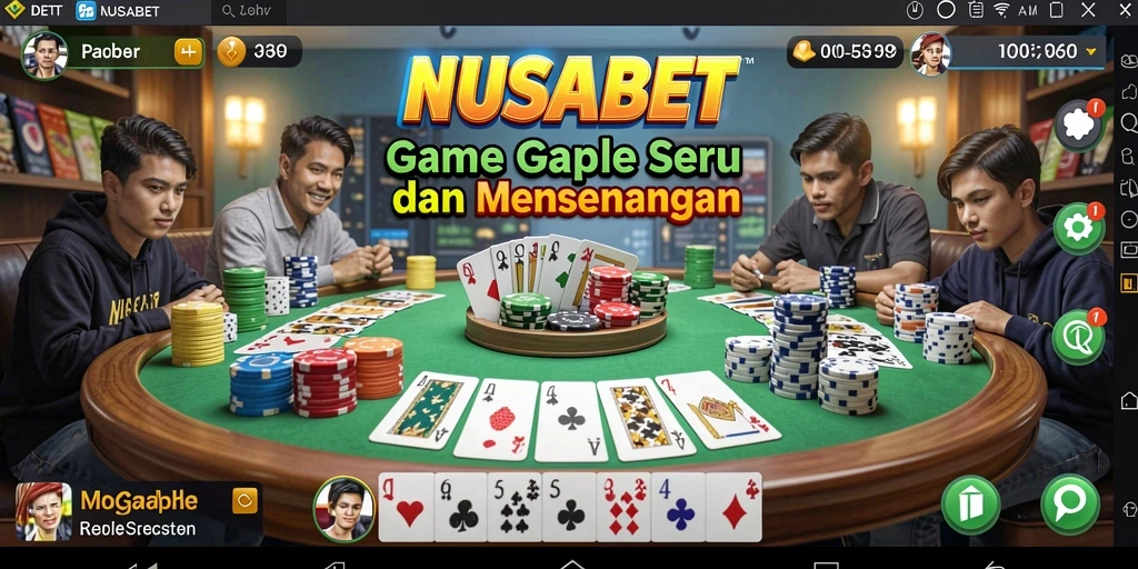 Screenshot NUSABET menunjukkan gameplay Gaple yang menarik dan interaktif.