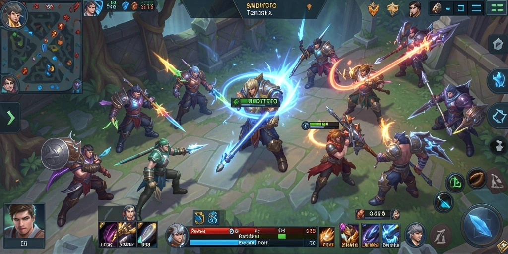 Tampilan gameplay menarik dari SAUDITOTO dengan aksi MOBA yang intens.