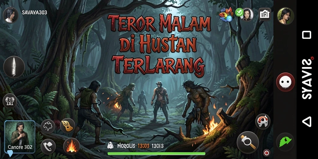 Tangkapan layar SAVAYA303 menampilkan suasana mencekam di hutan misterius.
