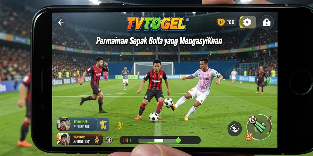 Tampilan menyerukan dari gameplay sepak bola yang mendebarkan.
