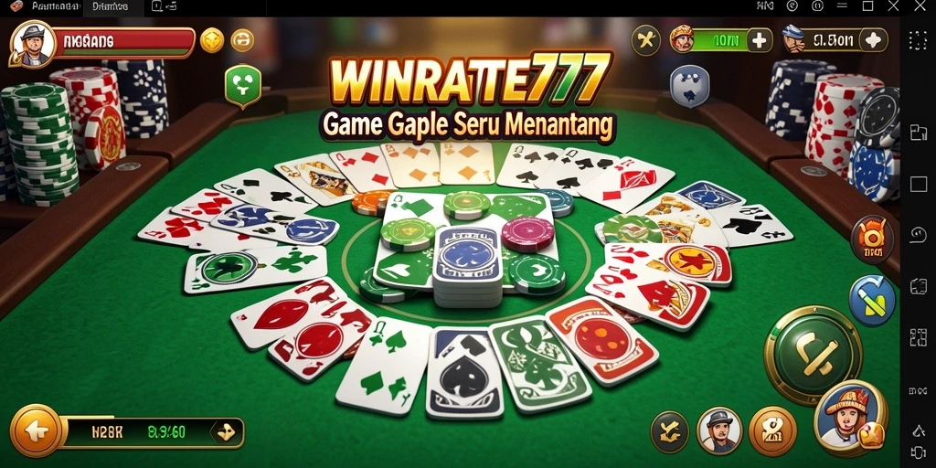Screenshot gameplay WINRATE777 menampilkan aksi seru permainan Gaple.